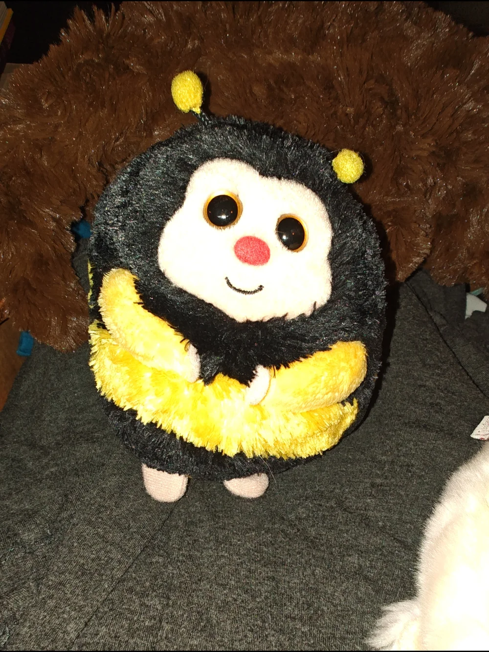 Ty 2000 Zips Bee Stuffed Toy - Yellow, Black & Cream